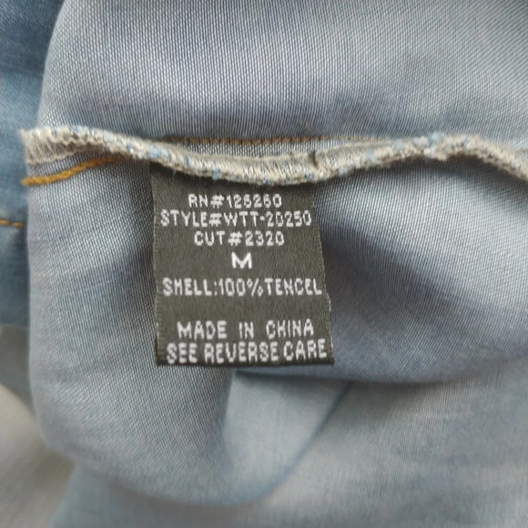 Velvet Heart Denim Jean Work  Shirt Blue M - Picture 7 of 7